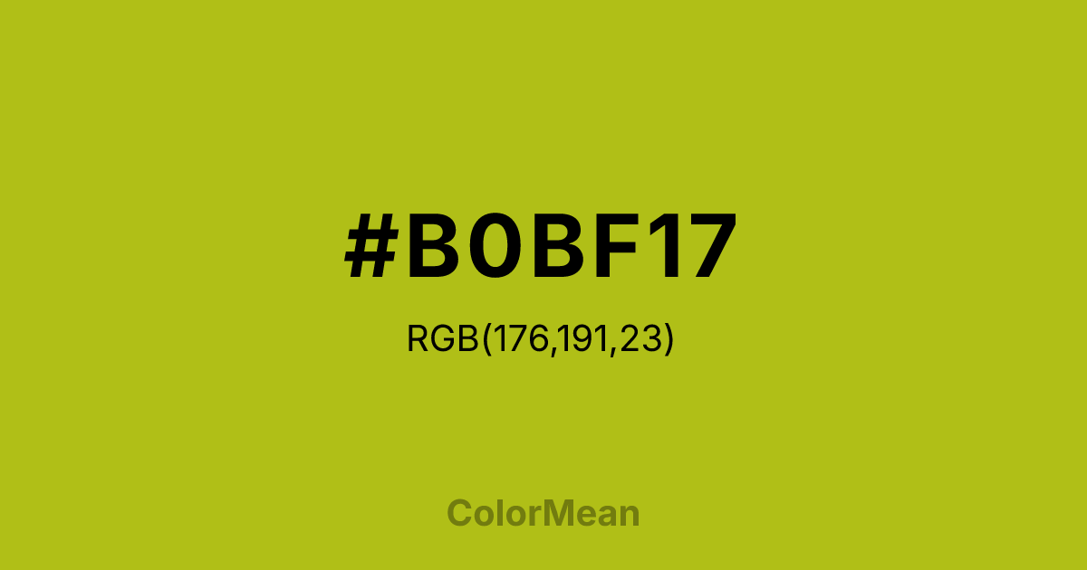 #B0BF17 color swatch