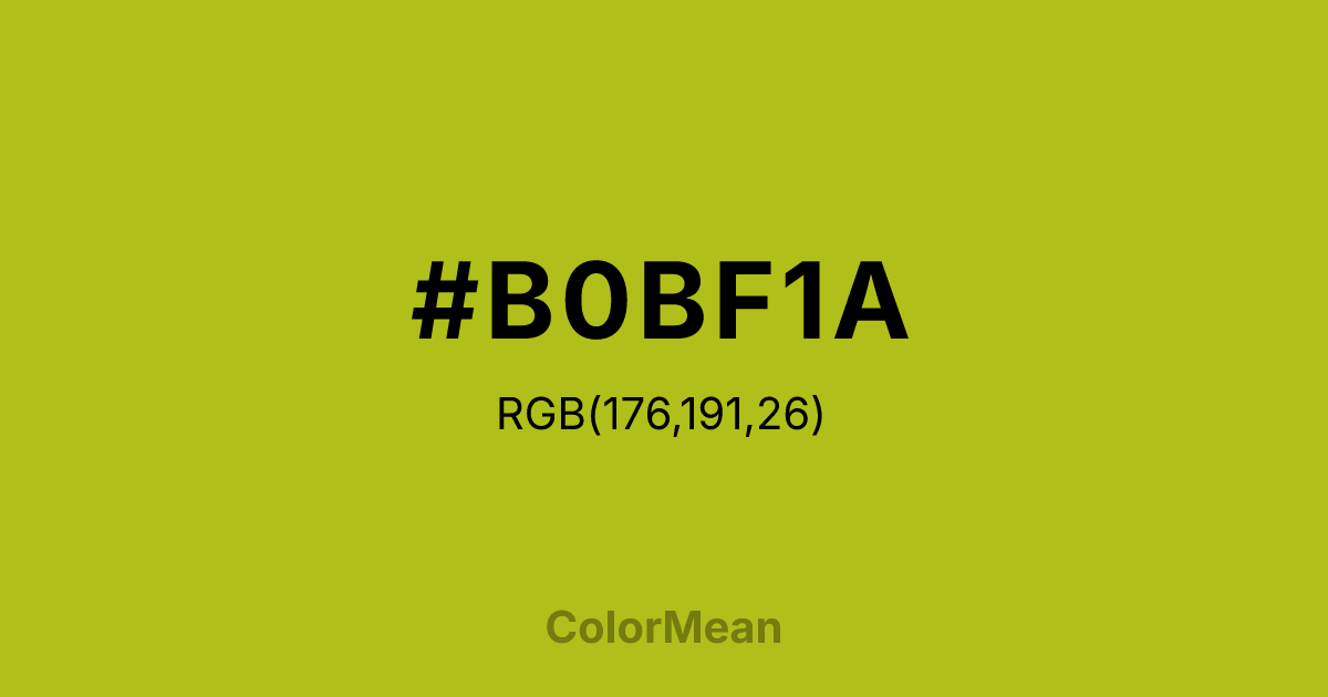 #B0BF1A color swatch