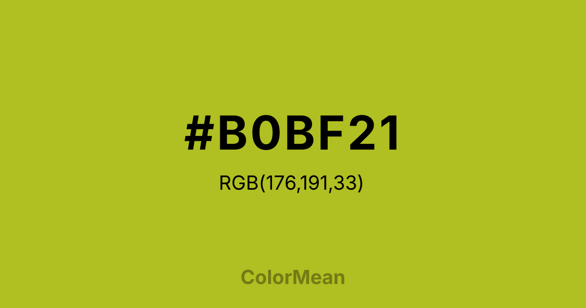 #B0BF21 color swatch