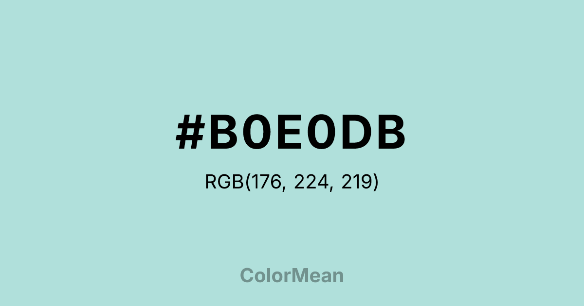 #B0E0DB color swatch