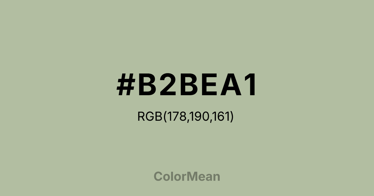 #B2BEA1 color swatch