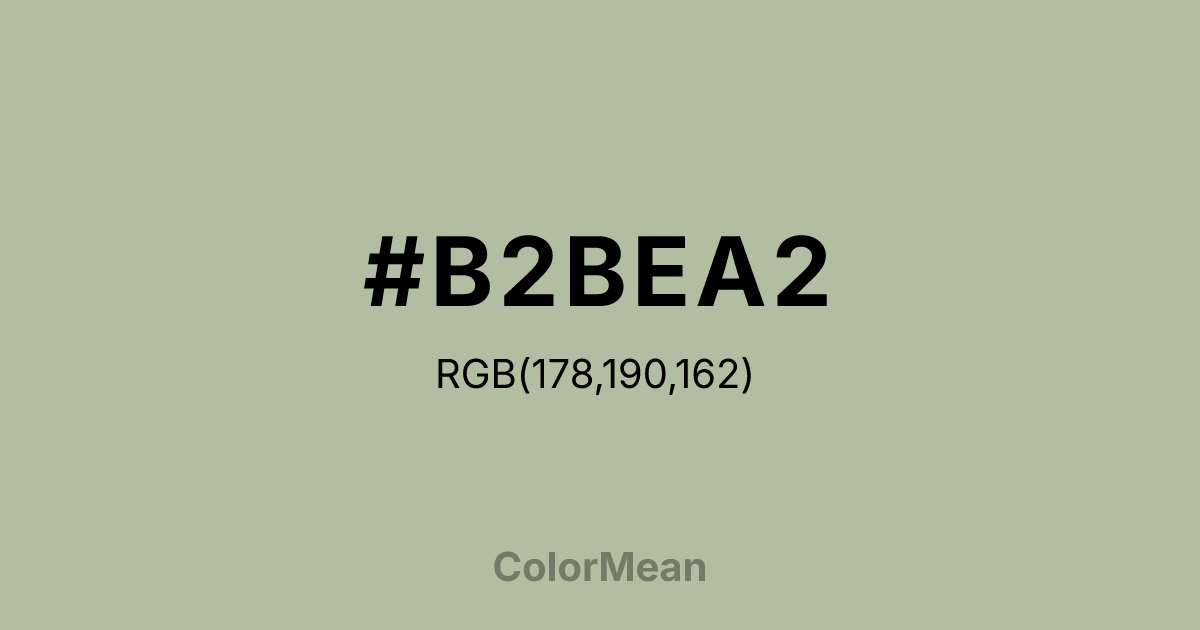 #B2BEA2 color swatch