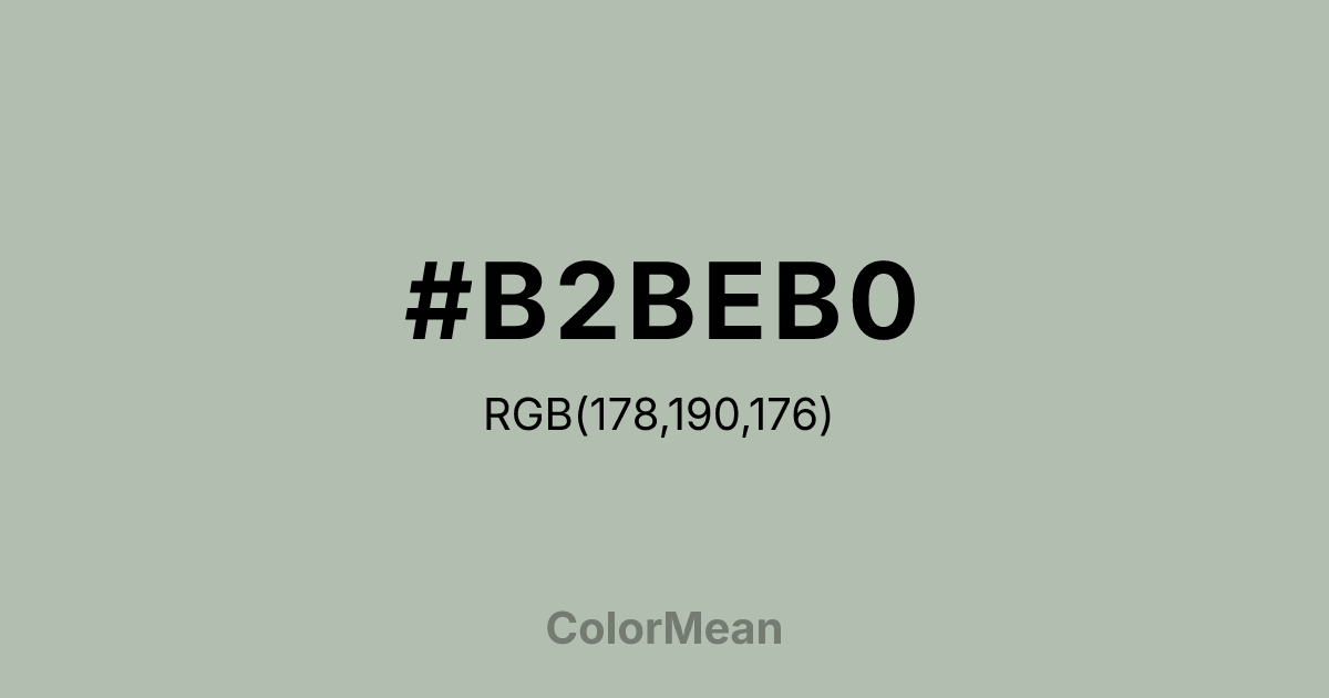#B2BEB0 color swatch