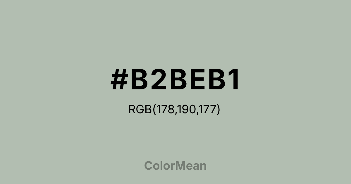 #B2BEB1 color swatch