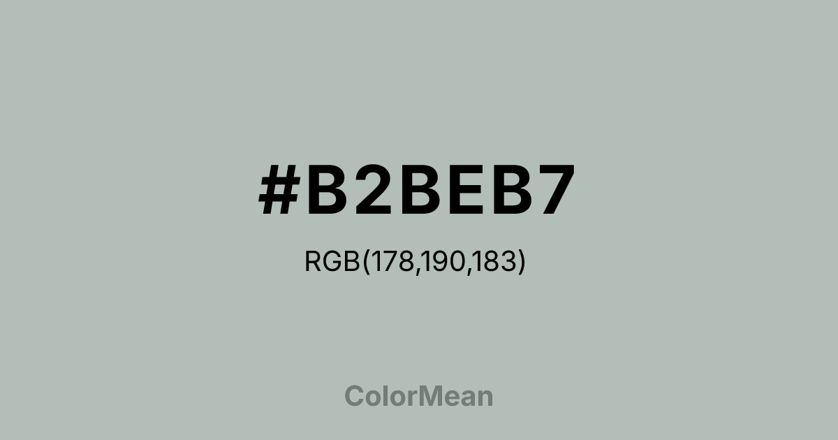 #B2BEB7 color swatch