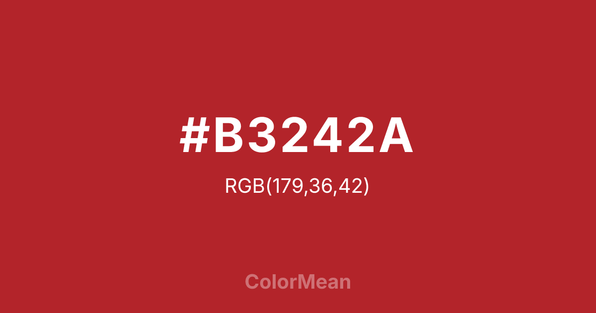 #B3242A color swatch