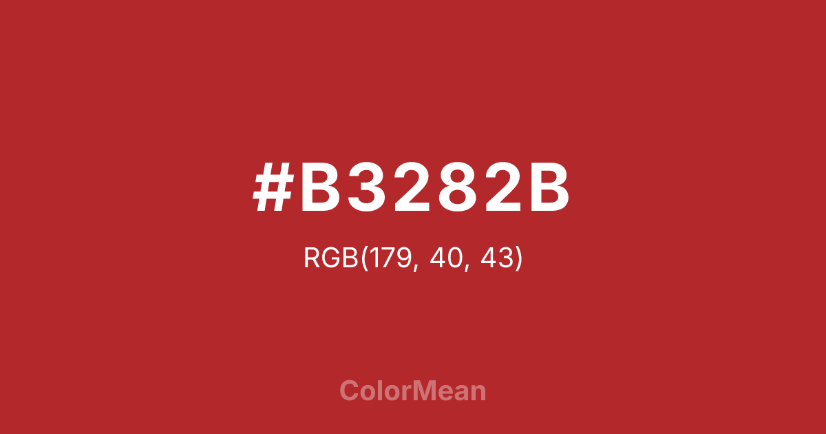 #B3282B color swatch