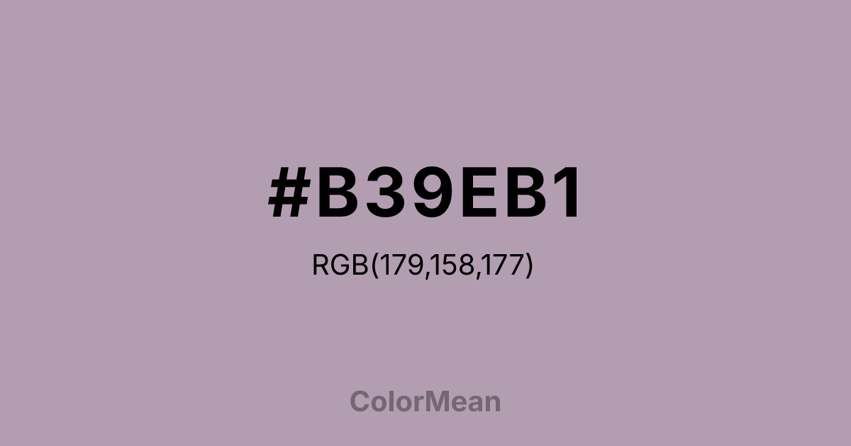#B39EB1 color swatch