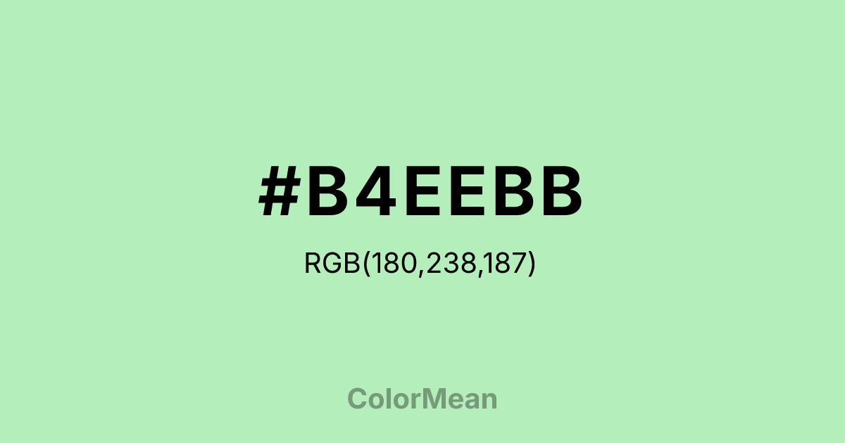 #B4EEBB color swatch
