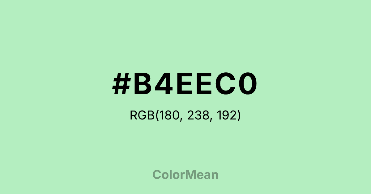 #B4EEC0 color swatch