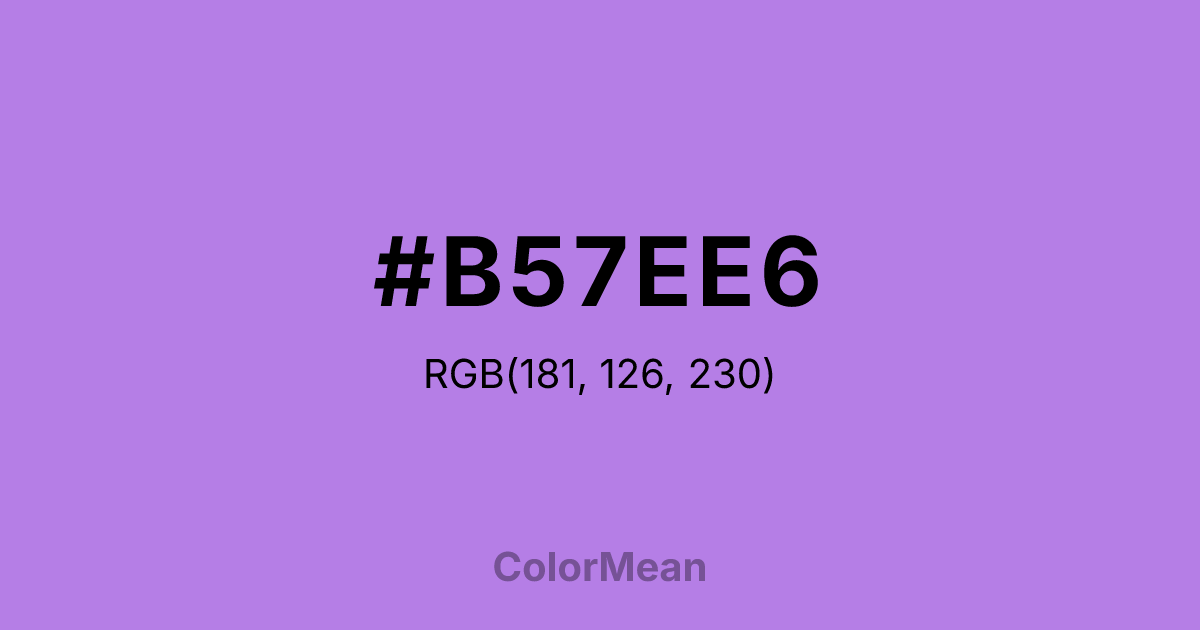 #B57EE6 color swatch