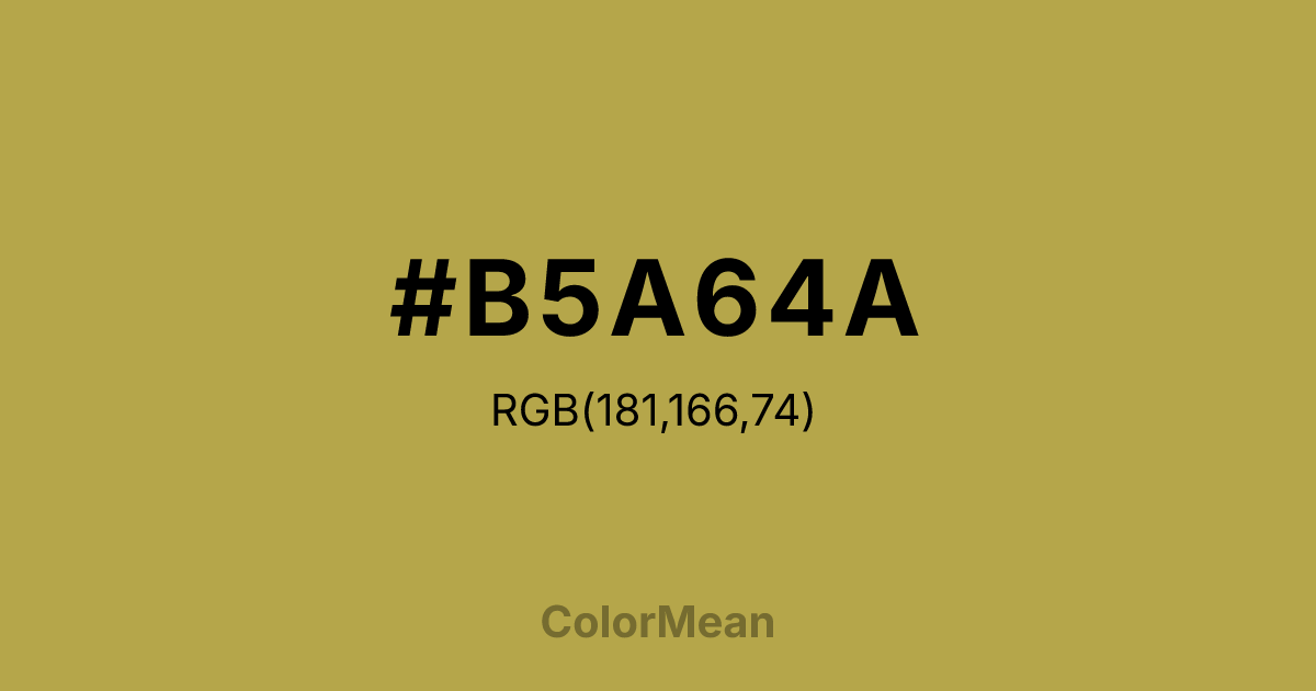 #B5A64A color swatch