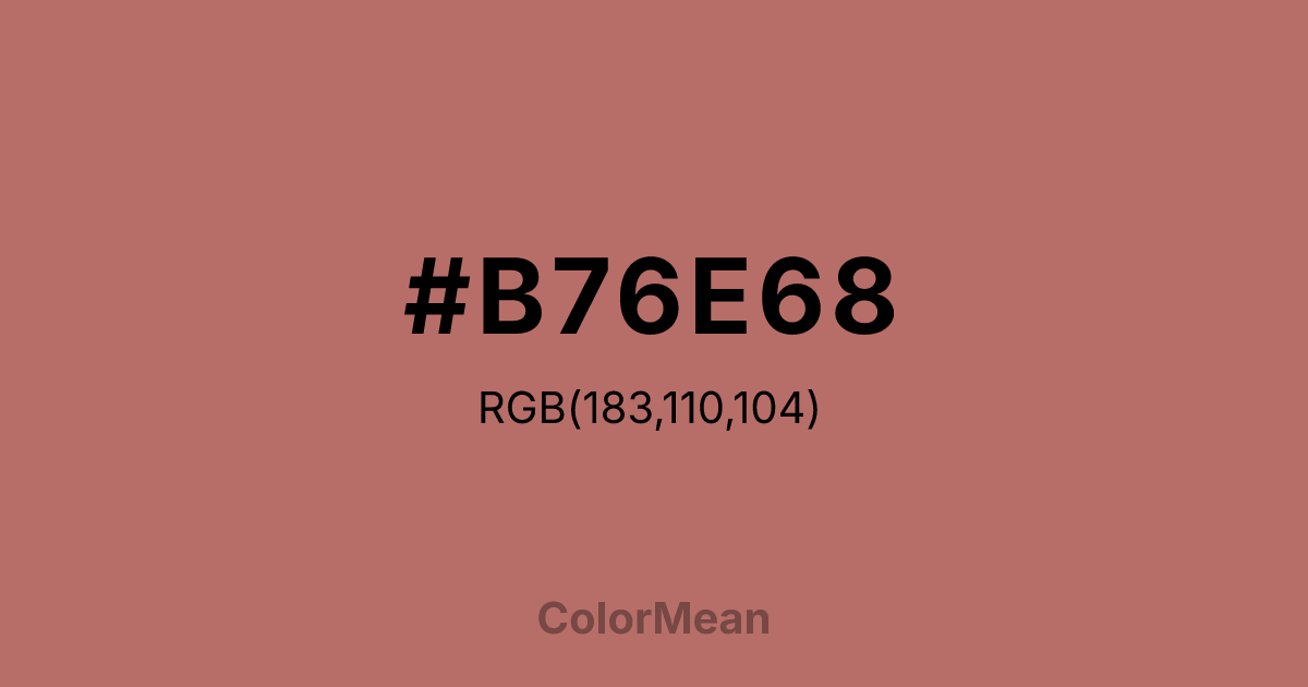 #B76E68 color swatch