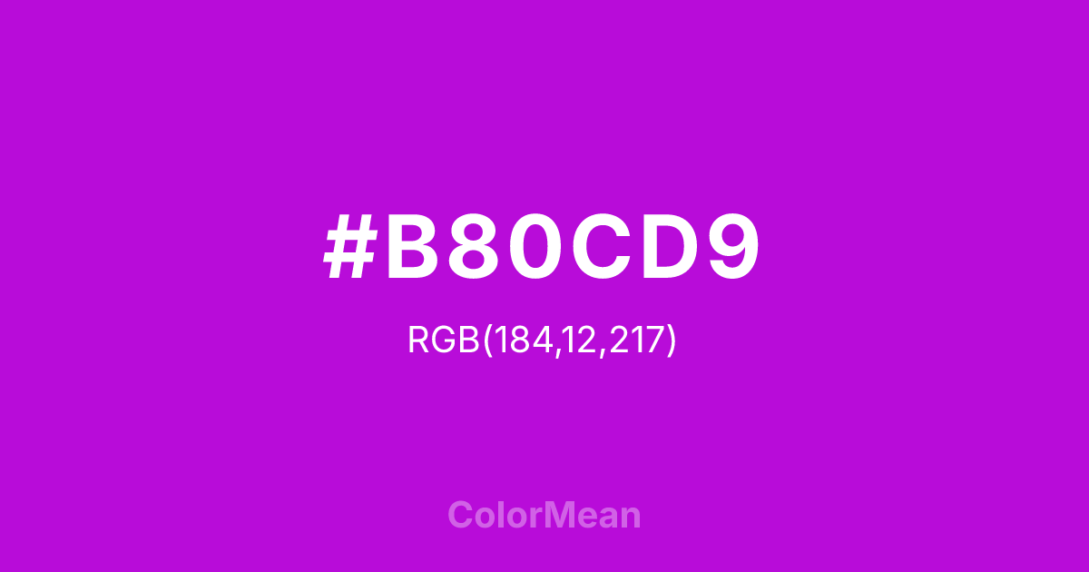 #B80CD9 color swatch