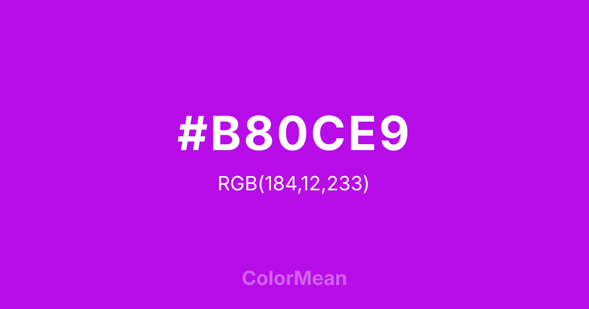 #B80CE9 color swatch