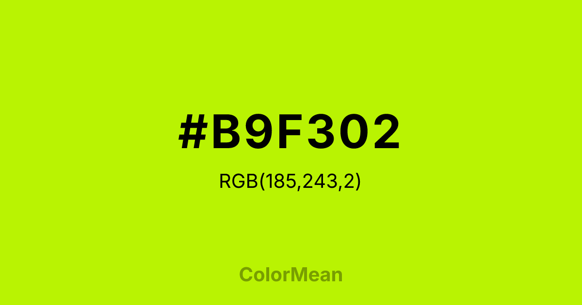 #B9F302 color swatch