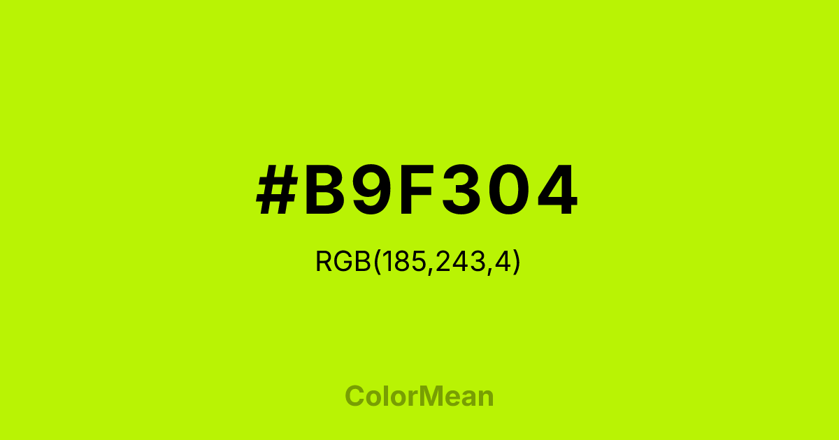 #B9F304 color swatch