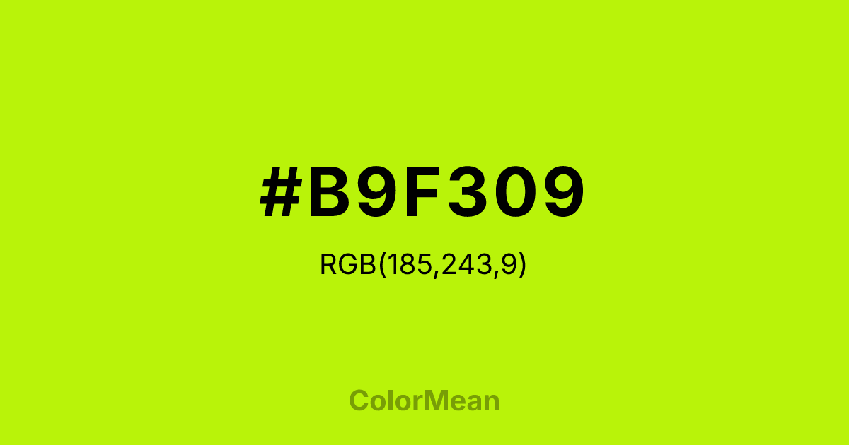 #B9F309 color swatch