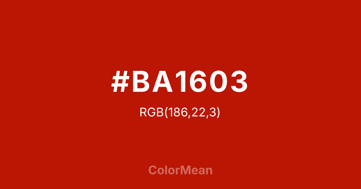 #BA1603 color swatch