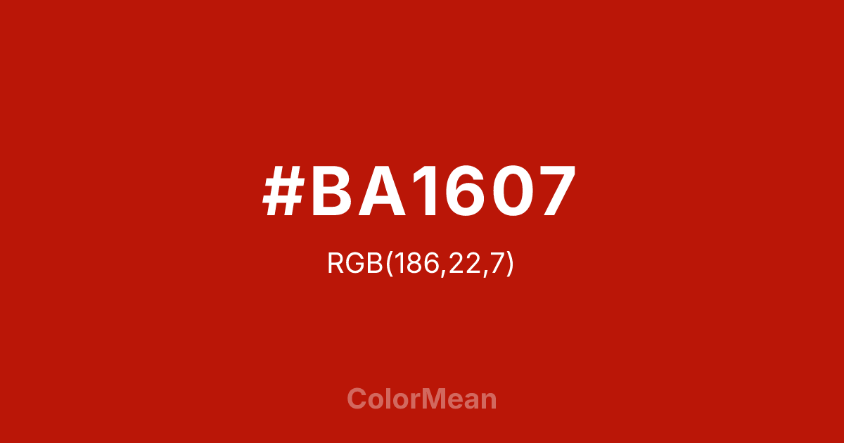 #BA1607 color swatch