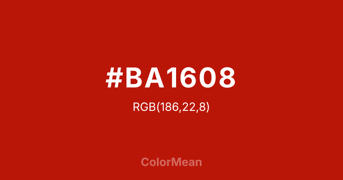 #BA1608 color swatch