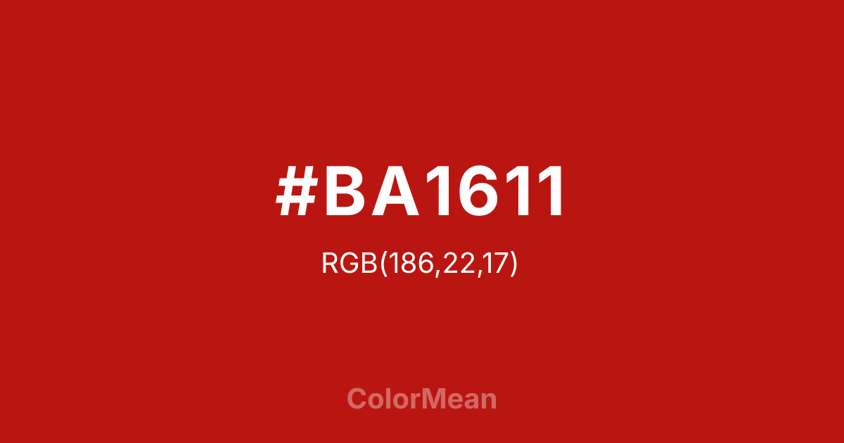 #BA1611 color swatch