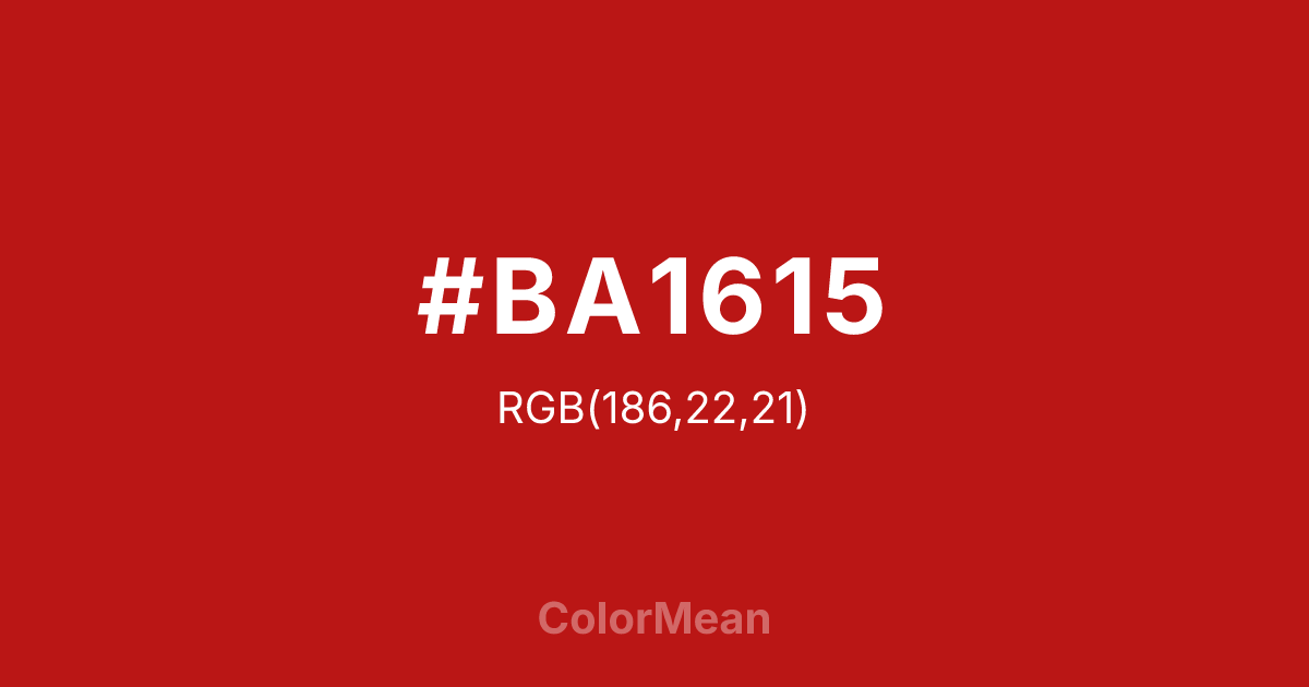 #BA1615 color swatch