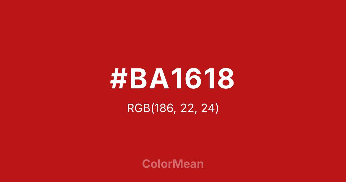 #BA1618 color swatch