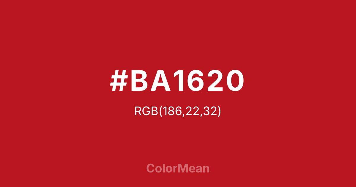 #BA1620 color swatch