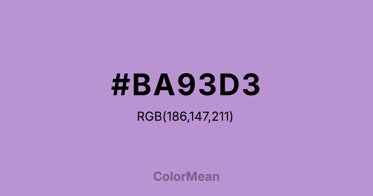 #BA93D3 color swatch