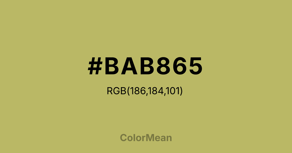 #BAB865 color swatch