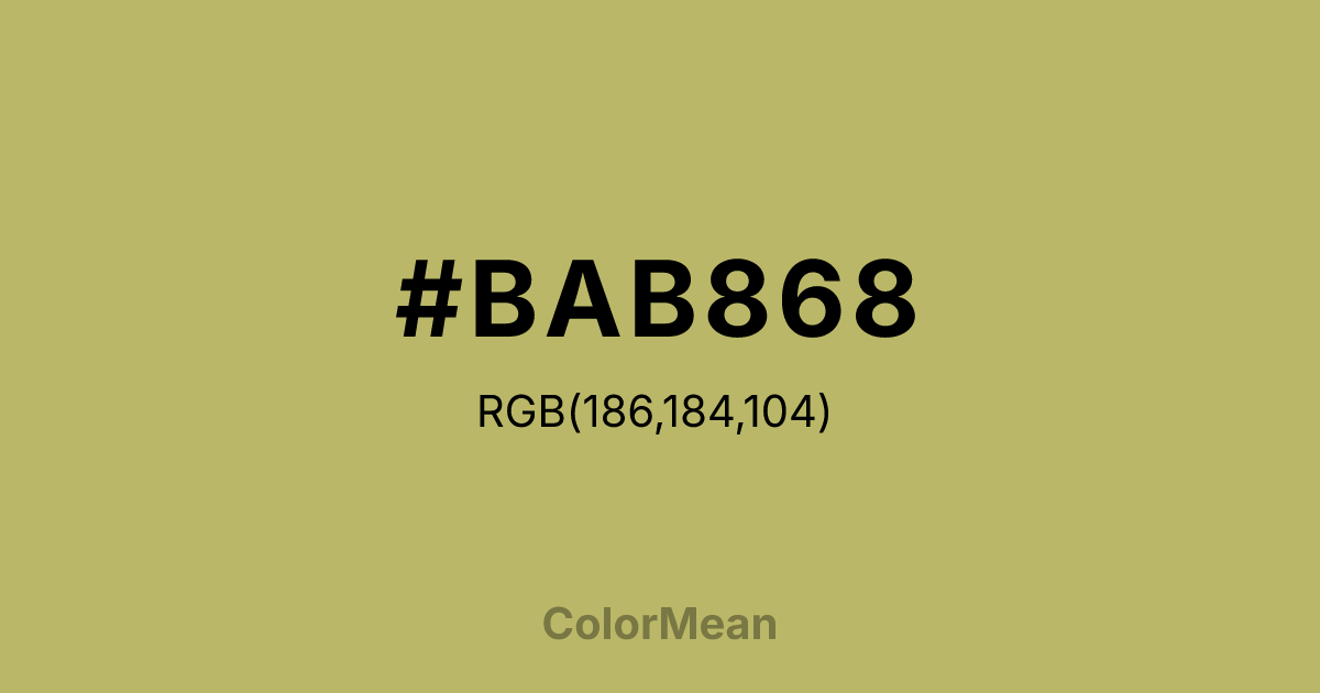 #BAB868 color swatch