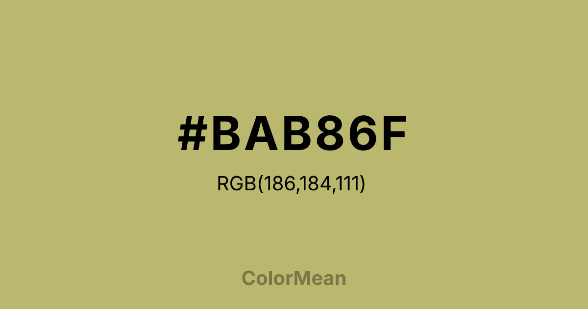 #BAB86F color swatch