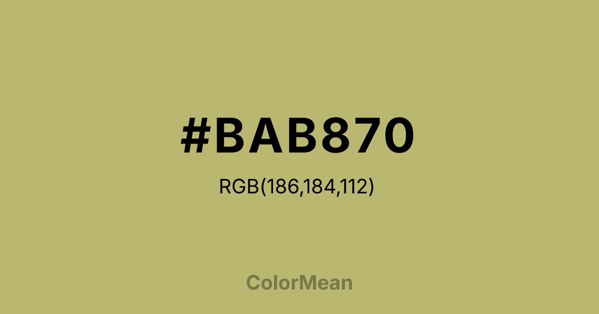 #BAB870 color swatch