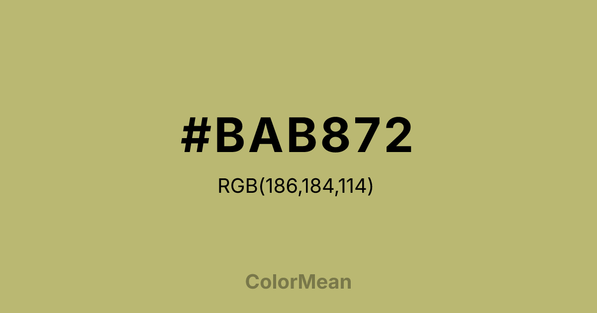 #BAB872 color swatch