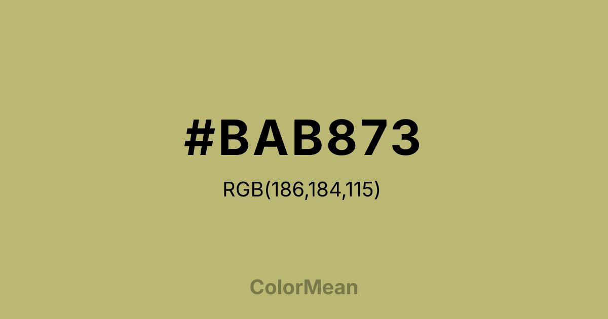 #BAB873 color swatch