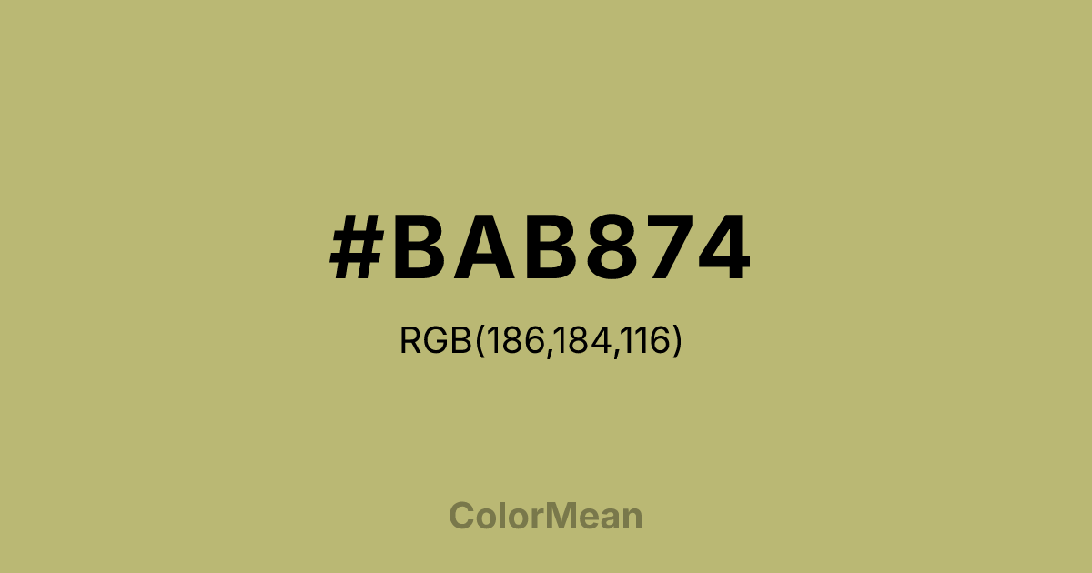 #BAB874 color swatch