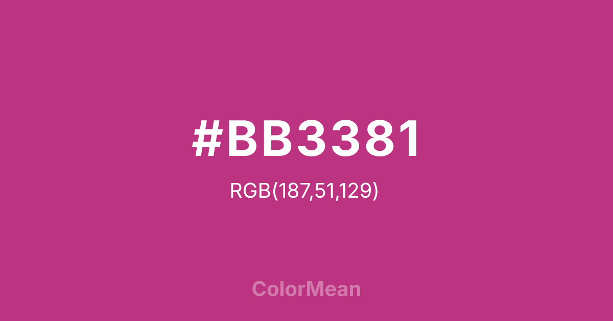 #BB3381 color swatch