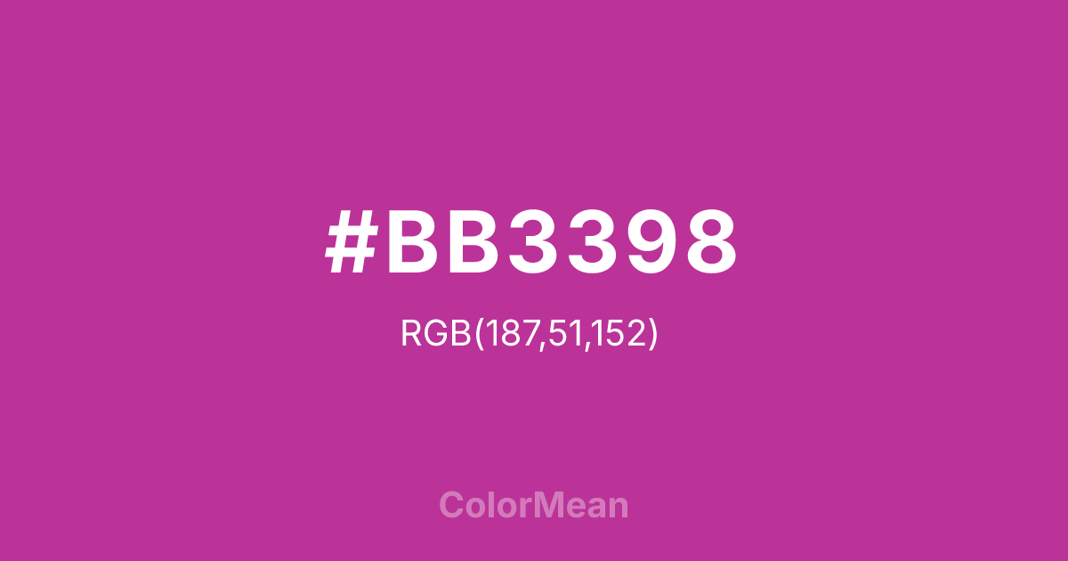 #BB3398 color swatch