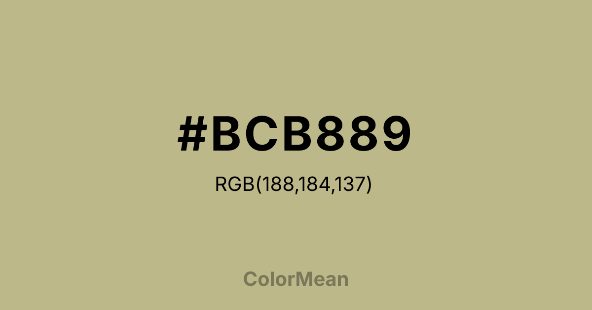 #BCB889 color swatch