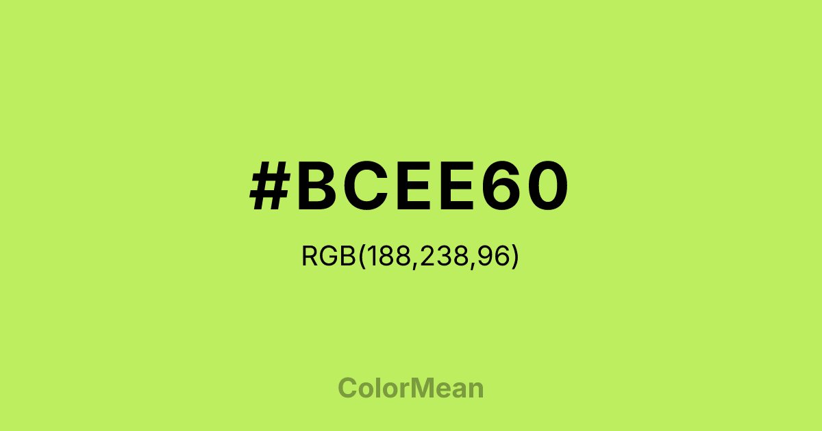 #BCEE60 color swatch