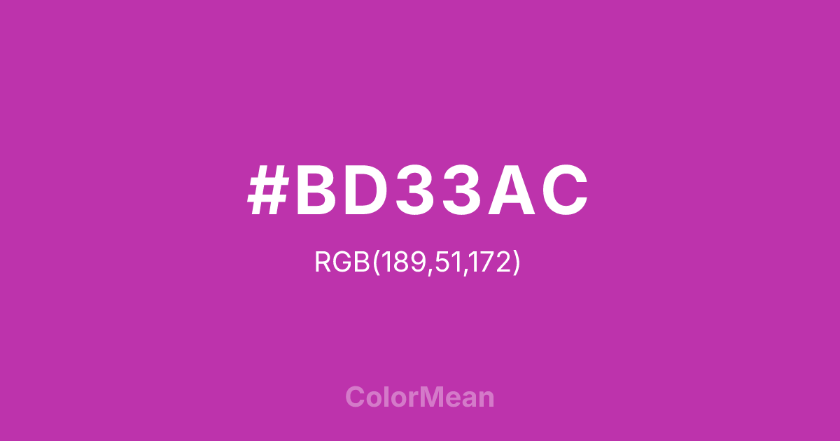 #BD33AC color swatch
