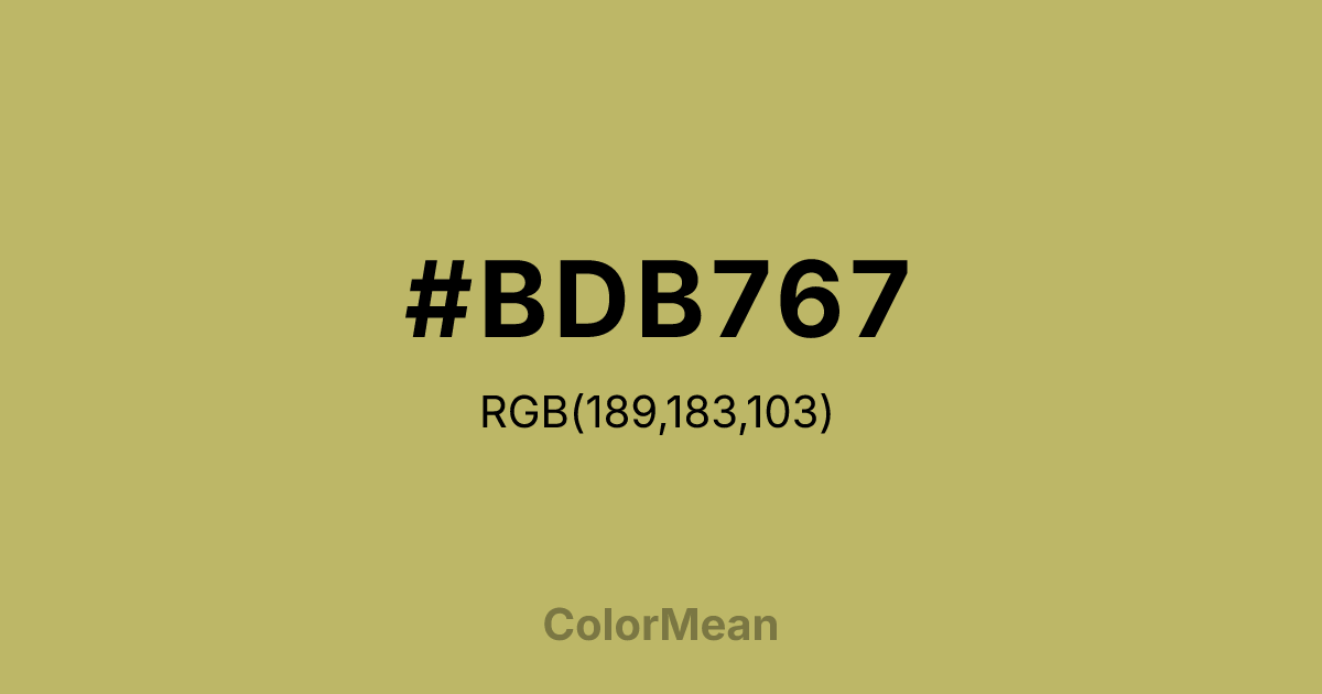 #BDB767 color swatch