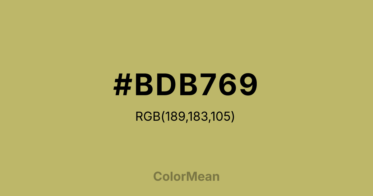 #BDB769 color swatch