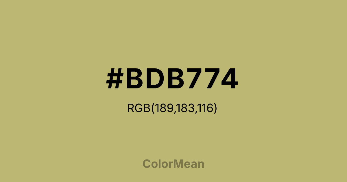 #BDB774 color swatch