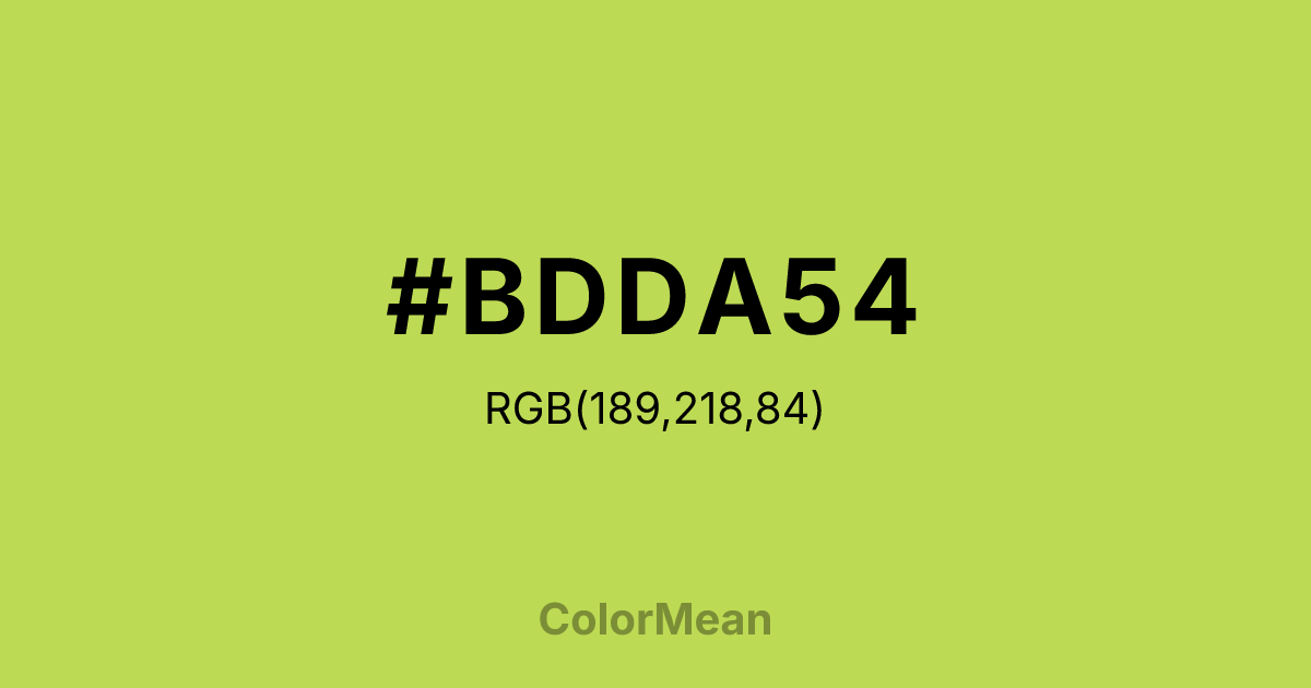 #BDDA54 color swatch