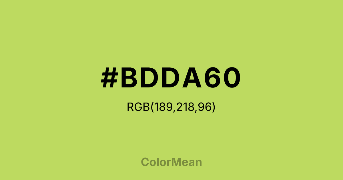 #BDDA60 color swatch