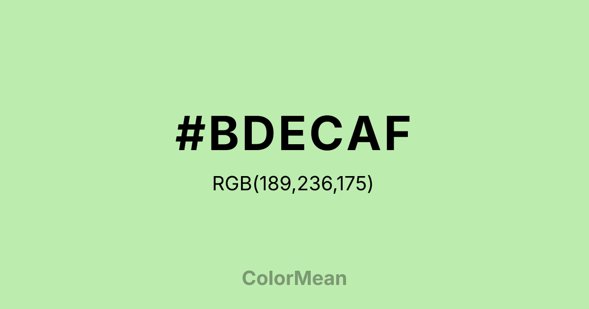 #BDECAF color swatch