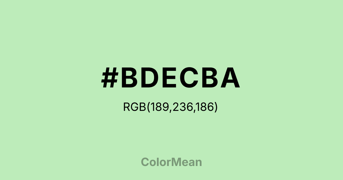 #BDECBA color swatch