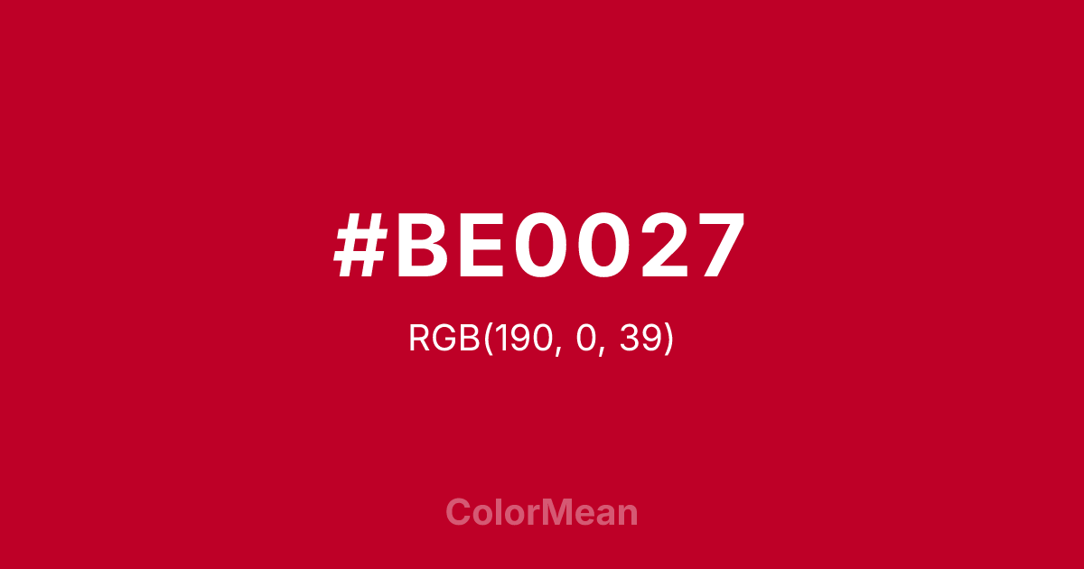 #BE0027 color swatch